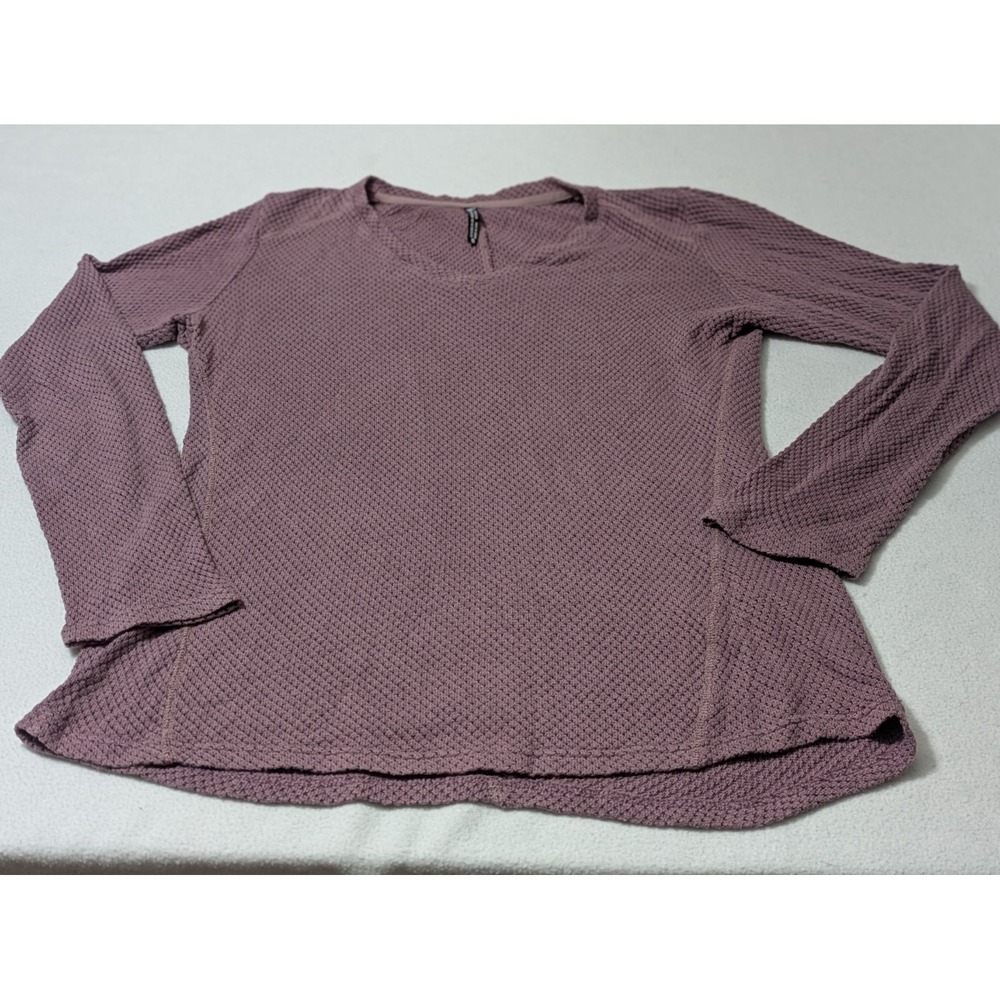 Kuhl Womens Waffle Knit Sweater Size Small Lyrik Purple V Neck Gorpcore Hiking